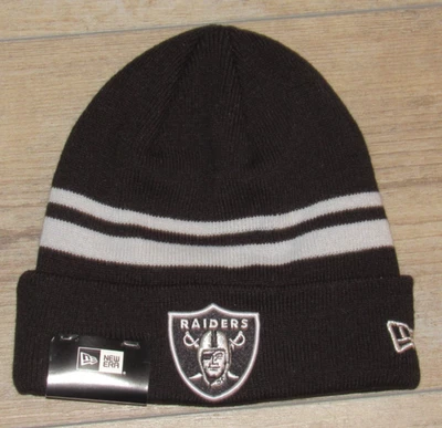 拉斯维加斯突袭者队奥克兰 New Era NFL 球队服装铐冬季帽子男式 — 第 1/2 张图片