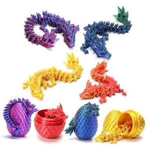Easter Basket Stufers, 4 Pcs Mini 3D Printed Dragon Eggs with Crystal Dragon - Picture 1 of 7