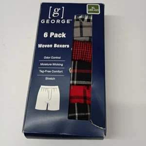 George Herren gewebte feuchtigkeitsableitende Boxershorts 6er Pack ohne Etikett Komfort Größe XL 40-42 - Bild 1 von 5