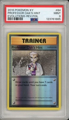 2016 Pokemon XY Evolutions Professor Oak's Hint Reverse Holo Foil #84 PSA 9 - Image 1 of 2