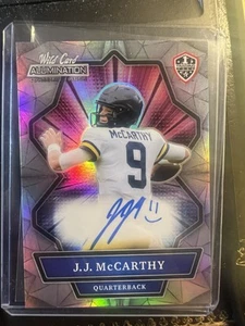 🔥JJ MCCARTHY🔥 2021 WILD CARD ALUMINATION AUTO Happy Prizm Silver SSP Vikings - Picture 1 of 2