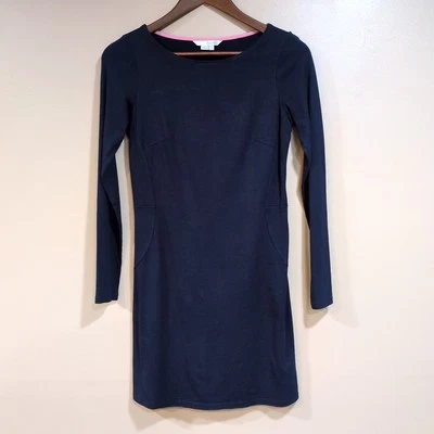 Boden Womens 4 Boatneck Dress Long Sleeve Navy Blue Classic Preppy Coastal - Image 1 of 4