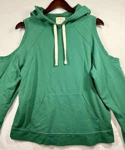Electric and Rose Hoodie Damen grün Sweatshirt offene Schultern Gr. Small - Bild 1 von 6
