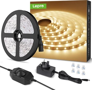 Quality Upgraded Warm White LED Strip Light 5M 300 Leds, 1650Lm Dimmable LED Tap - Picture 1 of 11