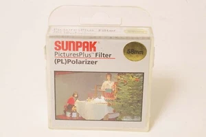 C09062~ Sunpak *Picture Plus* 58mm PL Polarizer Filter – NOS – Japan Quality - Picture 1 of 2