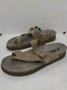NEW Mephisto Helen Womens Leather Buckle Strap Sandals - Warm Grey Size 42 US 12 - Picture 1 of 12