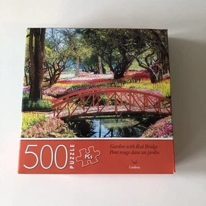 Cardinal 500 Piece Puzzle Garden With Red Bridge - Picture 1 of 4