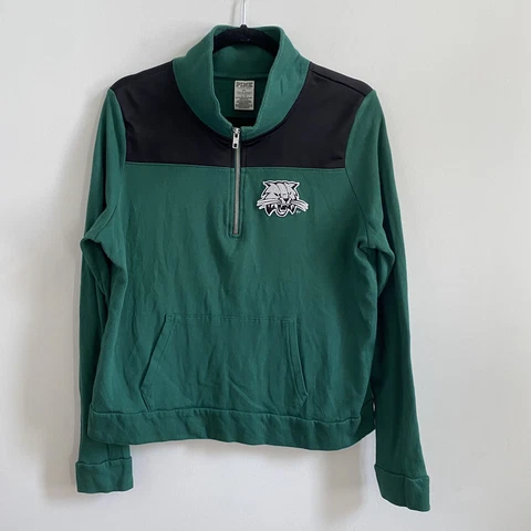 Pink Vicortia's Secret Ohio University Bobcat 1/4 Zip Sweatshirt Sequins Large Cover