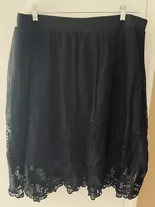 6th & Lane Lace Lined Skirt Black Plus Size 18/20 NWT $69.90 Stretch Waist - Picture 1 of 13
