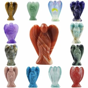 Estatuillas de ángeles de cristal, mini ángel de bolsillo, ángeles de piedras preciosas 1x 25 mm vendedor del Reino Unido - Imagen 1 de 35