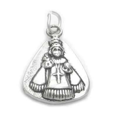Santo Niño de Cebú Jesucristo Niño Bebé Plata de Ley 925 Dije Colgante Foto 1 de 3
