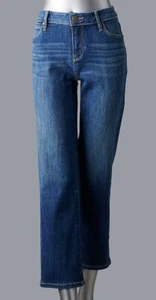 NEU MIT ETIKETT SIMPLY VERA VERA WANG POWER DEHN GERADES BEIN CROPPED DAMENJEANS GRÖSSE 4 - Bild 1 von 3