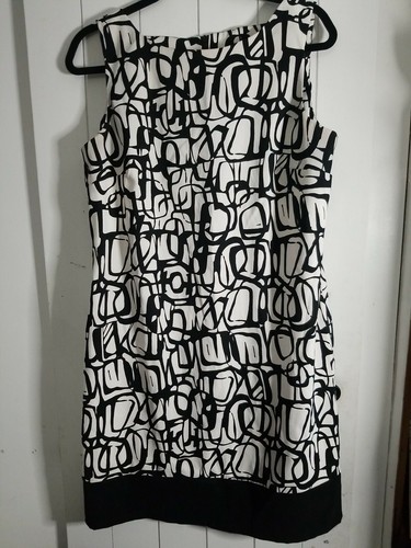 Abito Alyx Taglia 14 Nero Bianco Tubino Senza Maniche Lavoro Carriera