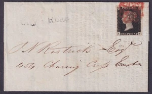1840 1d piastra nera 5 LF 4m rossa MX Londra uso contenuto stampato FU Cat. £775,00 - Foto 1 di 3