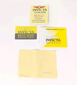 INVICTA Watch Instruction Manual, Warranty Application, Warranty Card & Cloth - Picture 1 of 24