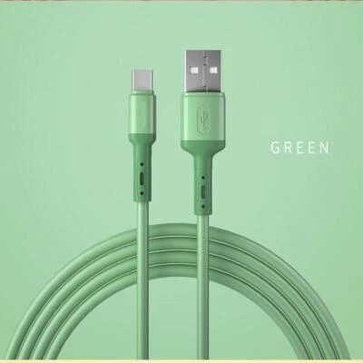 Charging Cable Fast Charge Liquid Silicone Data Cable for iPhone Type C Micro US - Image 1 of 4