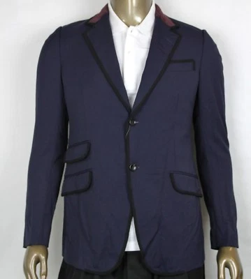 $1990 Gucci Men's Blue Poly/Wool/Elastane Formal Jacket w/2 Buttons 398952 4873 - Image 1 of 4