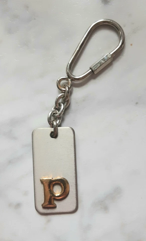 Silver And Gold Plated Keychain Letter *p* - Image 1 of 1