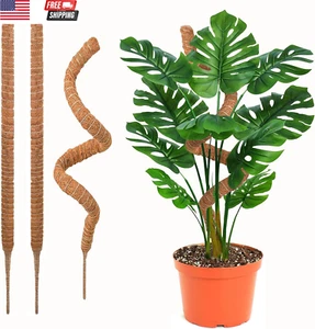 3 Pack Moss Pole for Monstera, 28In Bendable Coconut Coir Plant Support, Adjusta - Picture 1 of 7