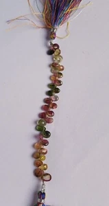 20 Ct Natural Watermelon Bi Color Tourmaline Pear Shape 10 inch Beads Gemstone - Picture 1 of 19