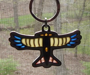 The Wind Rises RareRare PIRO'S DREAM AIRPLANE STAINED GLASS-LIKE KEYCHAIN Unused - Picture 1 of 6