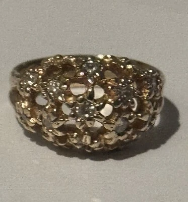 Anillo James Avery Retirado RARO Oro 14k Pequeño Diamante Margarita Talla 7.5 (.33 tcw) Foto 1 de 4