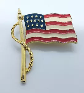 Vintage American Flag Lapel Pin 13 Stars - Picture 1 of 4