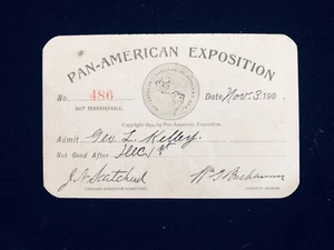 GEBRAUCHTER PAN-AM EXPO PASS GUTER 3. NOVEMBER - 1. DEZEMBER 1901 AUSWAHLZUSTAND - Bild 1 von 2
