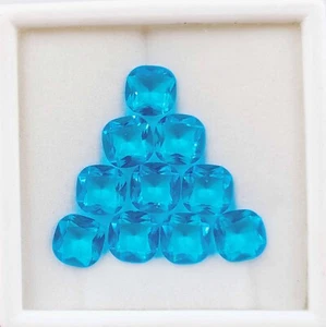 Regalo único topacio azul cielo 10 piezas raro cojín corte piedras preciosas sueltas AKT - Imagen 1 de 6