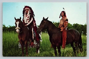 Native Americans Reenactment Moravian Missionaries Ohio VTG Unused Postcard - Picture 1 of 2