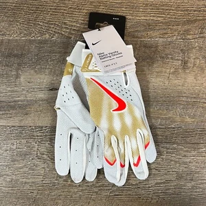 NIKE Alpha Varsity DriFit Unisex Béisbol Softbol Guantes de Bateo Rojo Dorado M NUEVO - Imagen 1 de 5