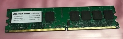 Buffalo Select 2GB 800MHz PC2-6400 Desktop Memory / D2U800C-2G/BJ / Tested  - Image 1 of 2