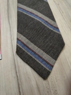 Gravata vintage Surrey Collection cinza/listrada mistura de lã. Excelente estado  - Imagem 1 de 4