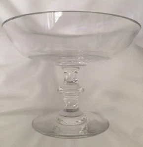Val St Lambert Large Footed Compote Crystal Serving Dish 6”H x 8.5”W - Picture 1 of 7