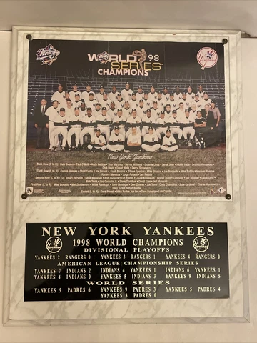 New York Yankees  1998 World Series Champions Plaque 12” X 15” Cover