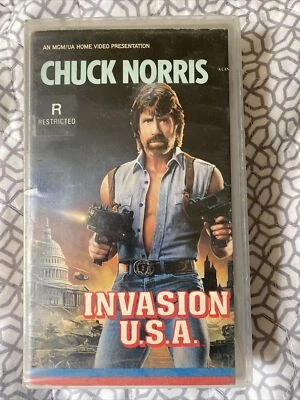Chuck Norris Invasion U.S.A. (VHS, 1985) Action Cannon Tested / Working see pics - Image 1 of 4
