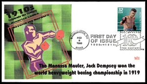 1998 Jack Dempsey Wins Title FDC Celebrate the Century 1910's WII Cachet - Picture 1 of 2