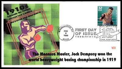1998 Jack Dempsey Wins Title FDC Celebrate the Century 1910's WII Cachet - Image 1 of 2