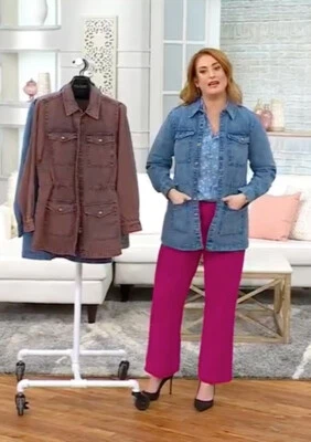 Новый Joan Rivers 3 X хлопок джинсовой ткани общего назначения куртка в классический синий QVC 3154 - Изображение 1 из 4