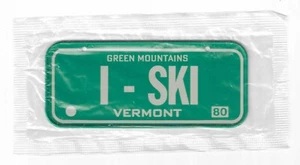 Sealed 1980 Cereal Prize Vermont I-SKI Mini License Plate - Picture 1 of 1
