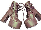 Sugar Thrillz Emo Rave Sexy Pink Glitter Lavender Spiked Platform Boots Shoes
