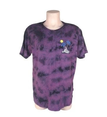 Camiseta manga corta DIKOTOMY L 100 % algodón púrpura y negro tie dye Skull Island Foto 1 de 4