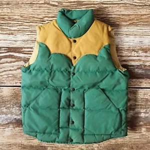 RRL Ralph Lauren Leather Yoke Quilted Vest M DOUBLE RL Men's #EA ACA - Picture 1 of 4