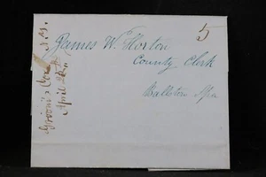 New York: Groom's Corners 1849 copertina senza timbro, tasso Ms & 5c, DPO Saratoga Co - Foto 1 di 5