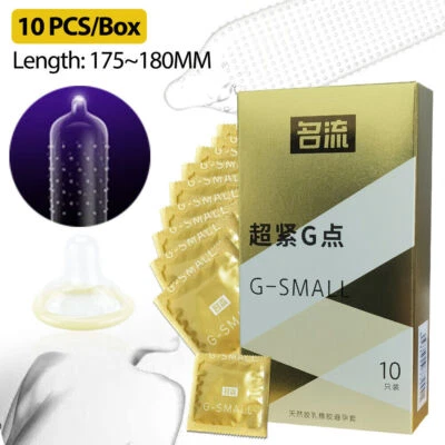 10Pc Small Size Tight Condoms Ultra Thin Latex Condom Men Products 45MM Spike - Image 1 of 4