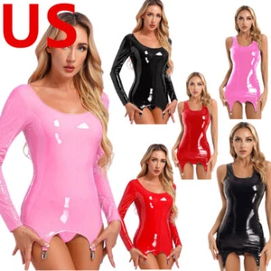 Vestido de mujer con clips de metal manga larga liguero body para medias - Imagen 1 de 48