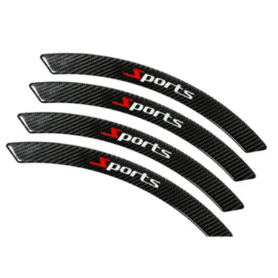 Sports Style Carbon Fiber PVC Glue Wheel Eyebrow Arch Trim Cover For Car 4Pcs - Image 1 of 4