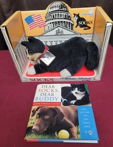 Socks The White House Cat Toy In Original 11” x 14” Box & Book, 1993 Clinton  - Picture 1 of 13