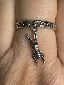 Offene Silber 925 Ring mit Hasen - Bild 1 von 6