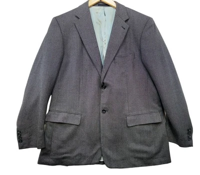 Jhane Barnes Mens Wool Preppy Academia Sportscoat Blazer Size 44 Grey - Image 1 of 4